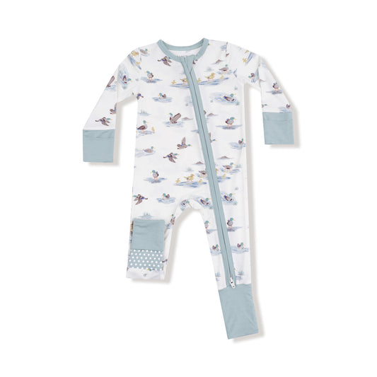 2 Way Zipper Romper | Migrating Mallards