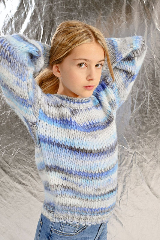 Heather Knit Sweater | Blue