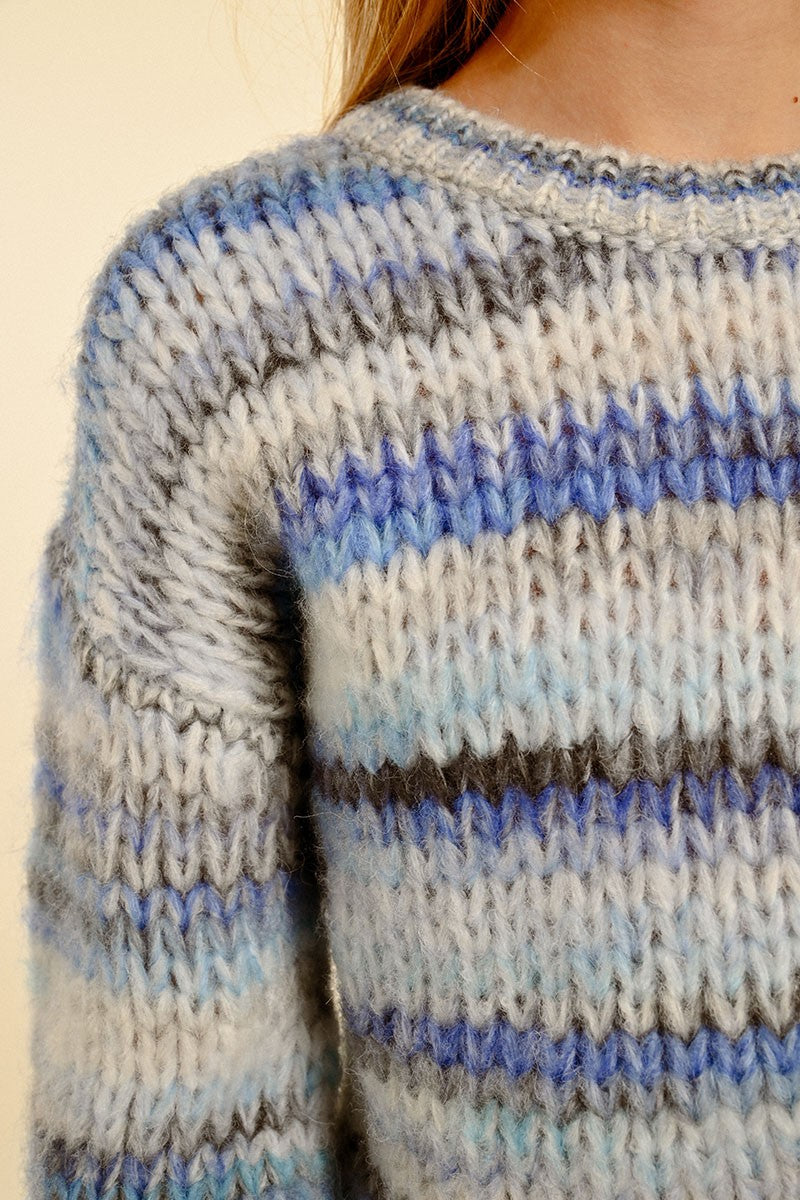 Heather Knit Sweater | Blue