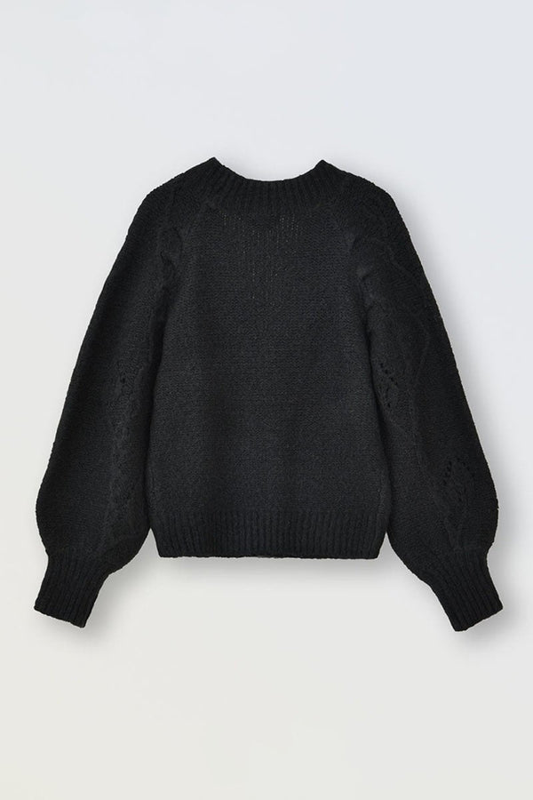 Pointella Knit Cardigan | Black