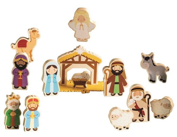 NATIVITY WOOD TOY SET