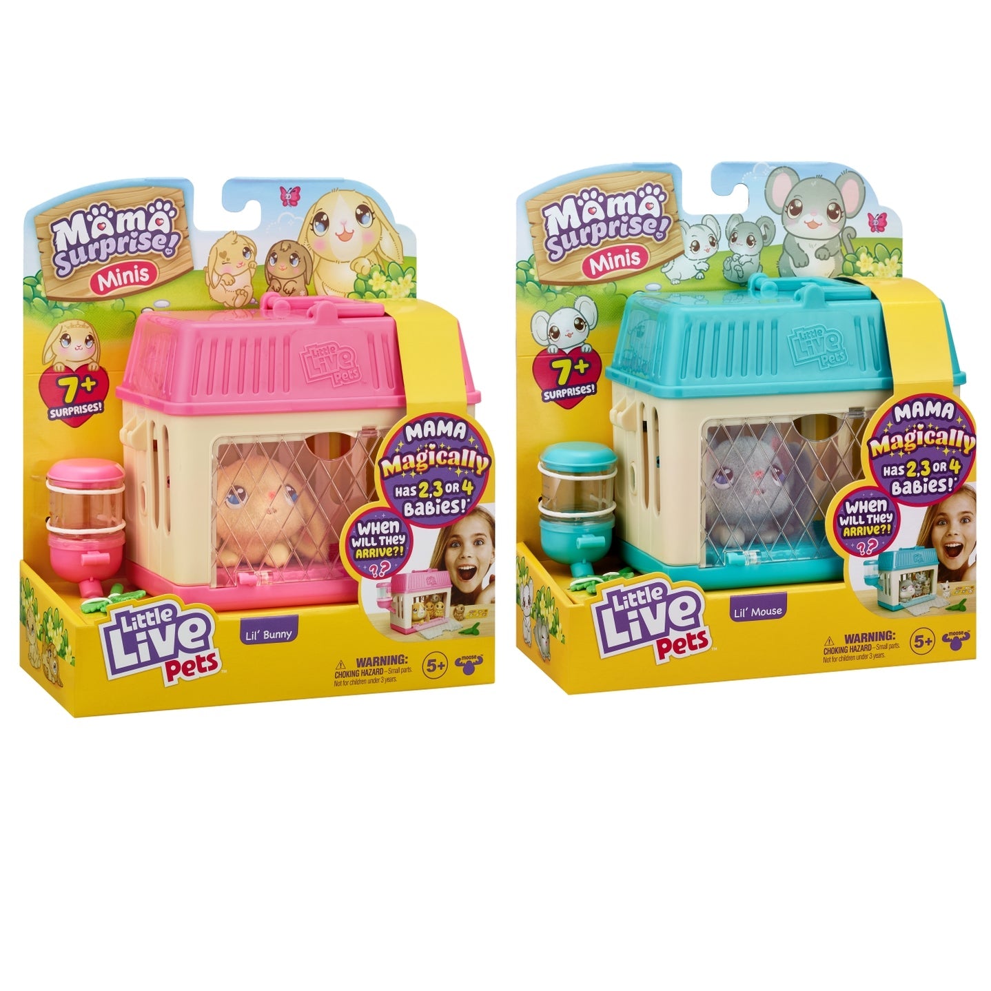 Moose Toys Little Live Pets Mama Surprise S2 Mini Playset |Pink & Blue