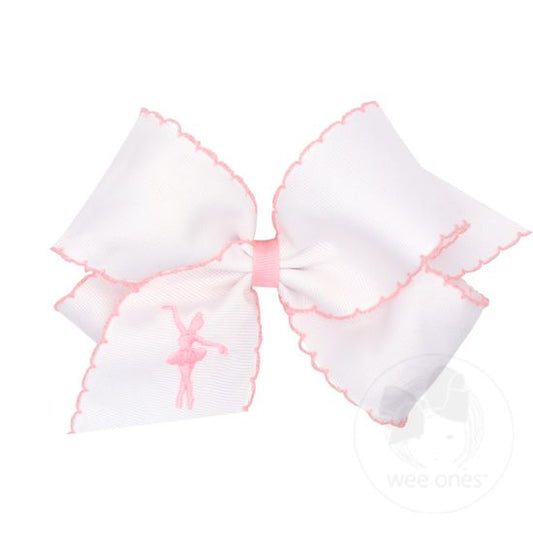 Medium Moonstitch Embroidered Bow - Ballerina