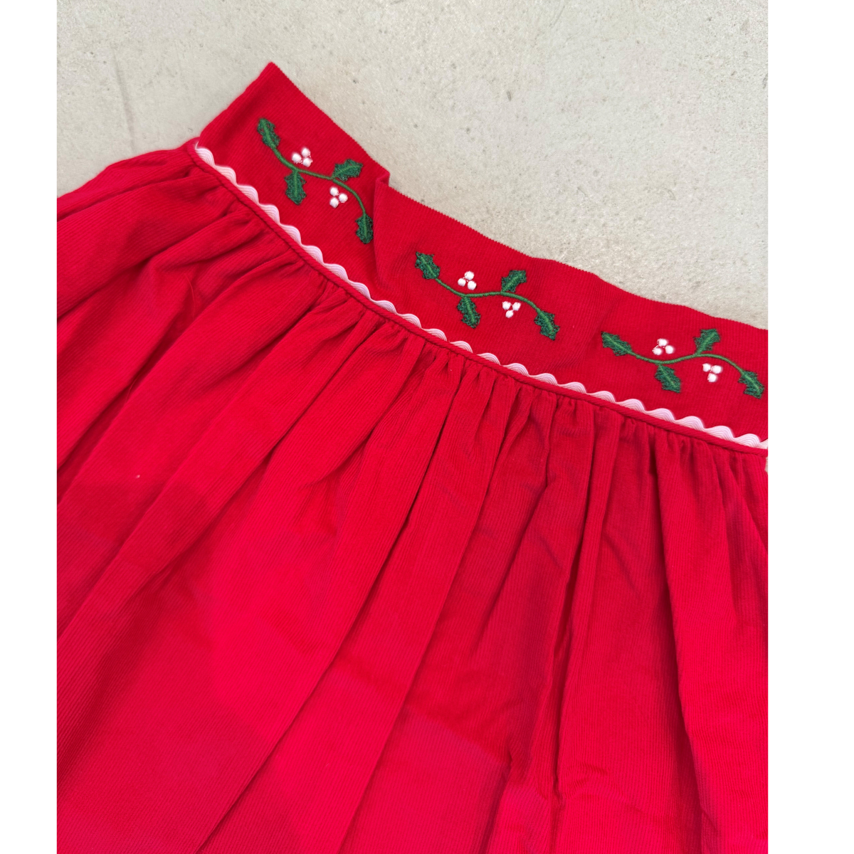 Girl's Red Corduroy Skirt