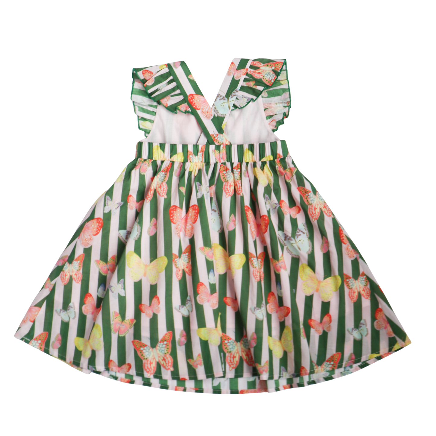 Girls Josie Dress | Green Butterfly