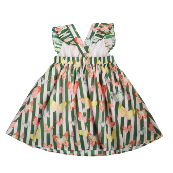 Girls Josie Dress | Green Butterfly