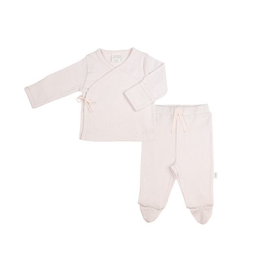 Pointelle Kimono Set | Pink