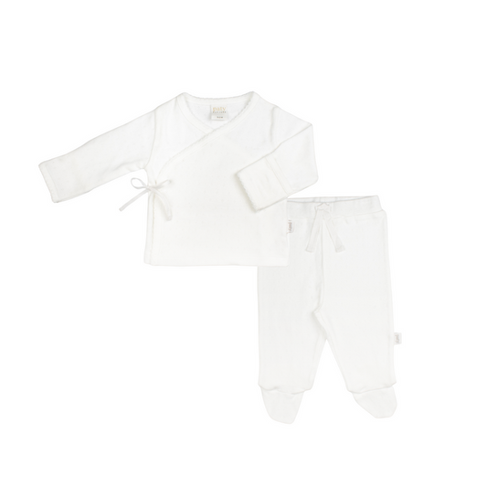 Pointelle Kimono Set | White