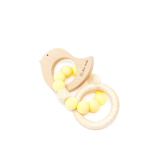 Dove Teething Rattle | Butter Yellow