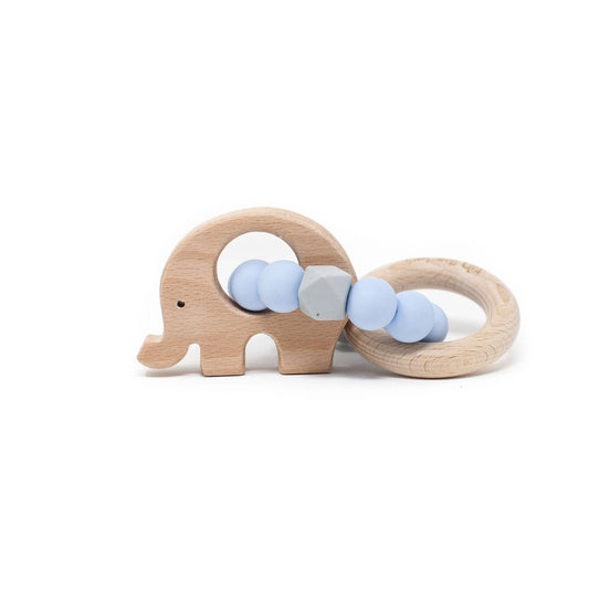 Elephant Teething Rattle | Baby Blue