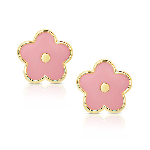 Flower Stud Earrings- Pink