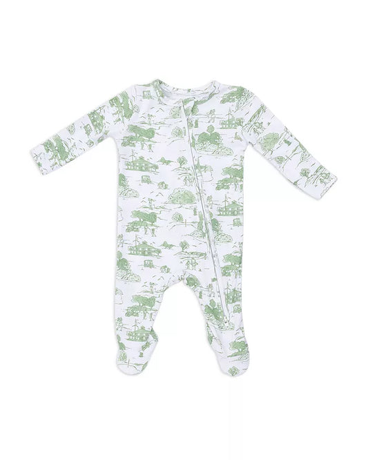 Golf Toile Green | 2 Way Zipper Footie