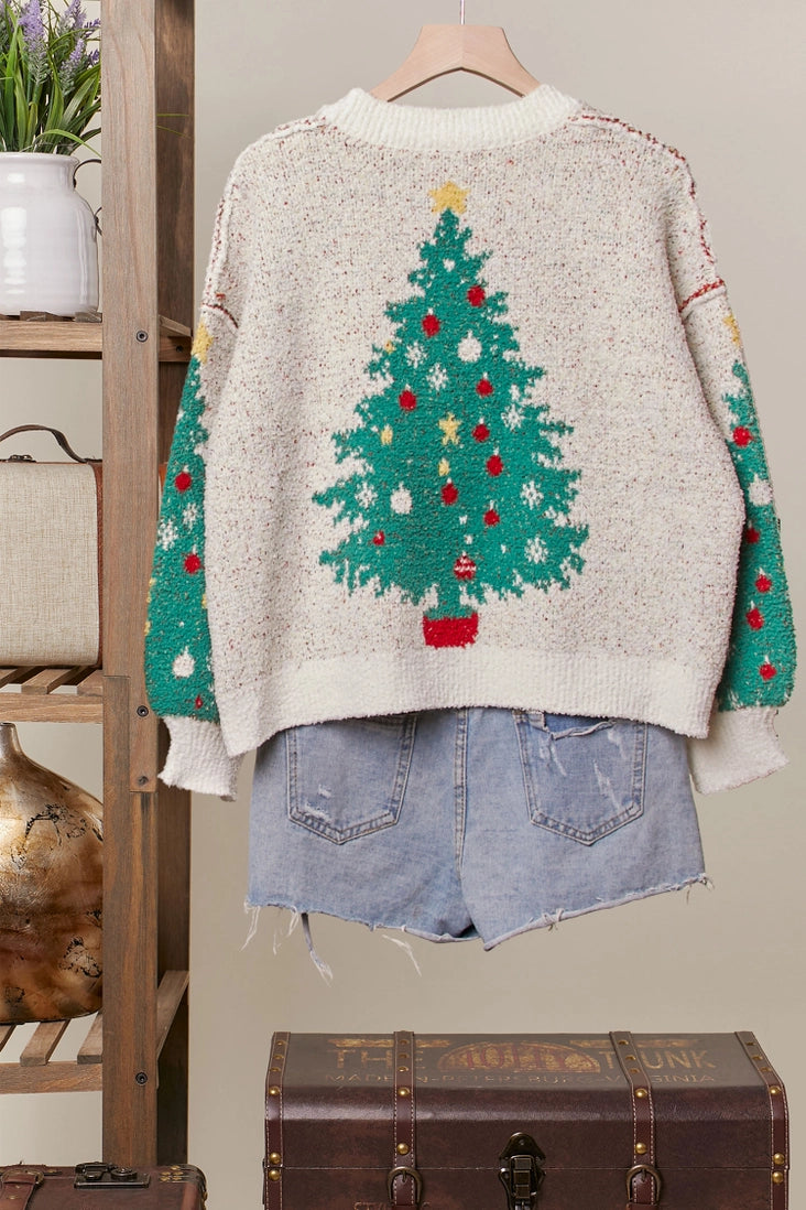 Merry Pine V-Neck Knit Caridgan