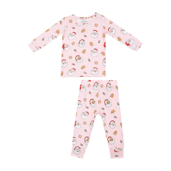 LS Loungewear Set | Vintage Santas Pink