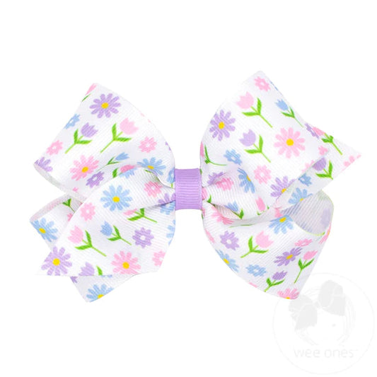 Medium Spring Print Bow | Spring Flowers