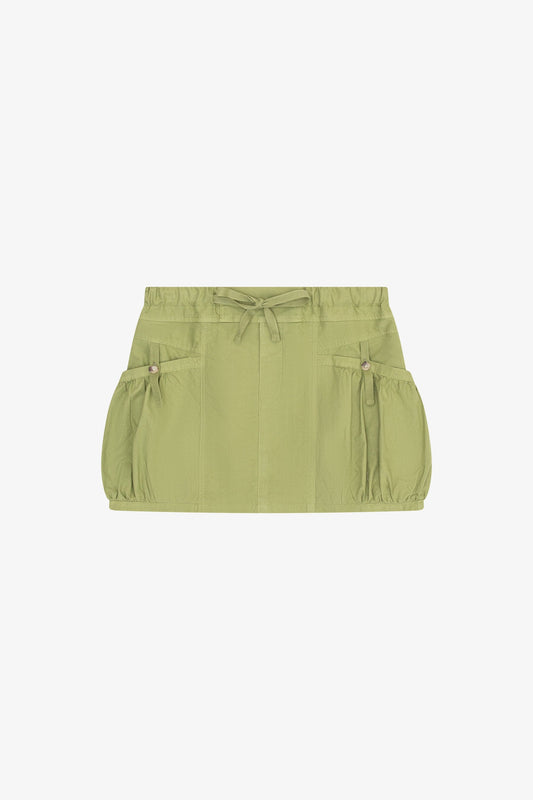 Cotton Utility Skirt | Matcha Tea