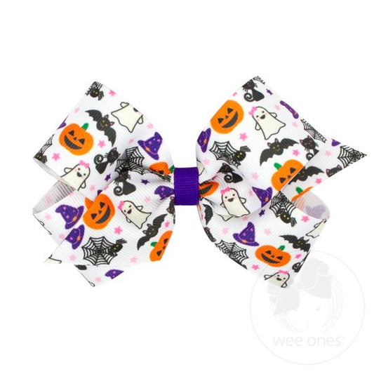 Medium Printed Grosgrain Hair Bow | Halloween