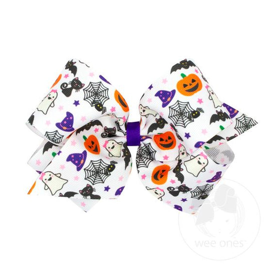 King Printed Grosgrain Hair Bow | Halloween