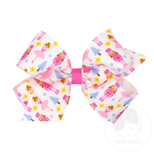 MEDIUM CHRISTMAS PRINT BOW ||  NUTCRACKER