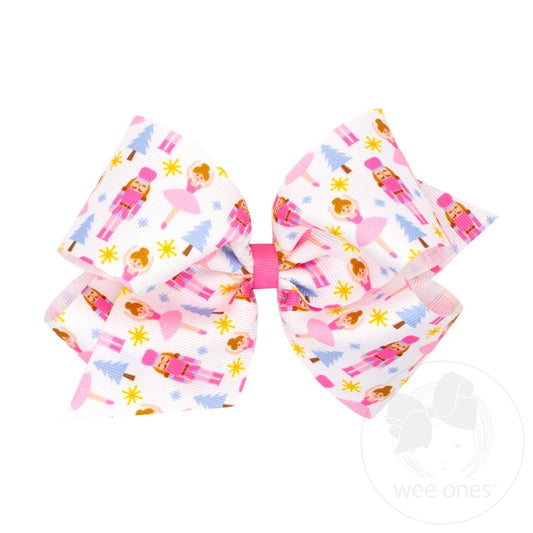 KING CHRISTMAS PRINT BOW || NUTCRACKER