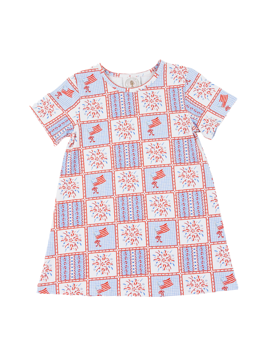 Susie Swing Dress | Patriotic Patchwork