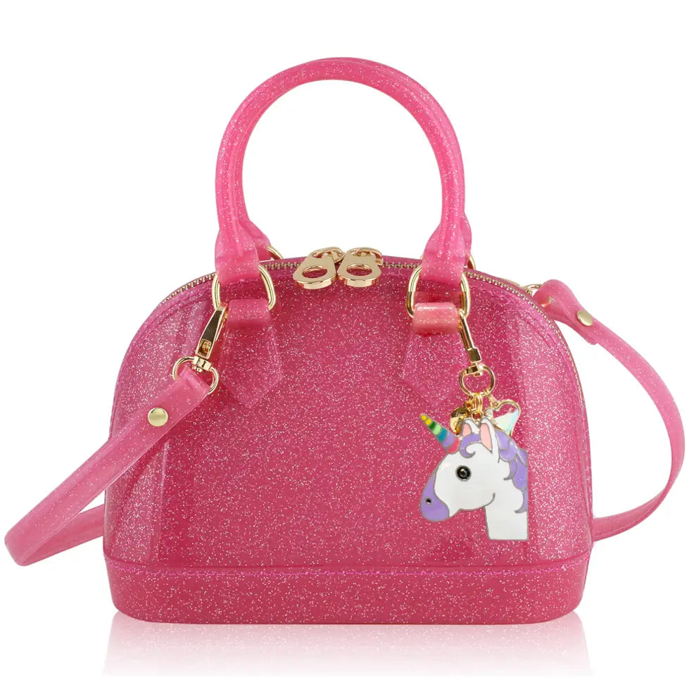 Cate Unicorns Edition Kids Jelly Purse | Hot Pink Sparkle