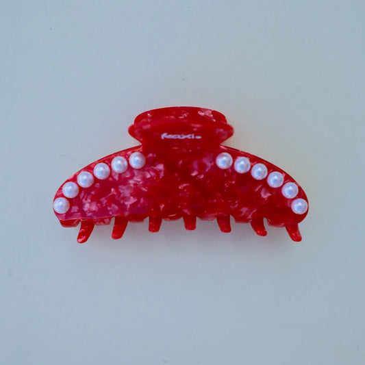Tortoise Red Pearl Claw Clip | Oversized