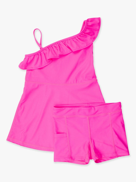 Active Tennis Dress and Bike Short Set | Neon Magenta