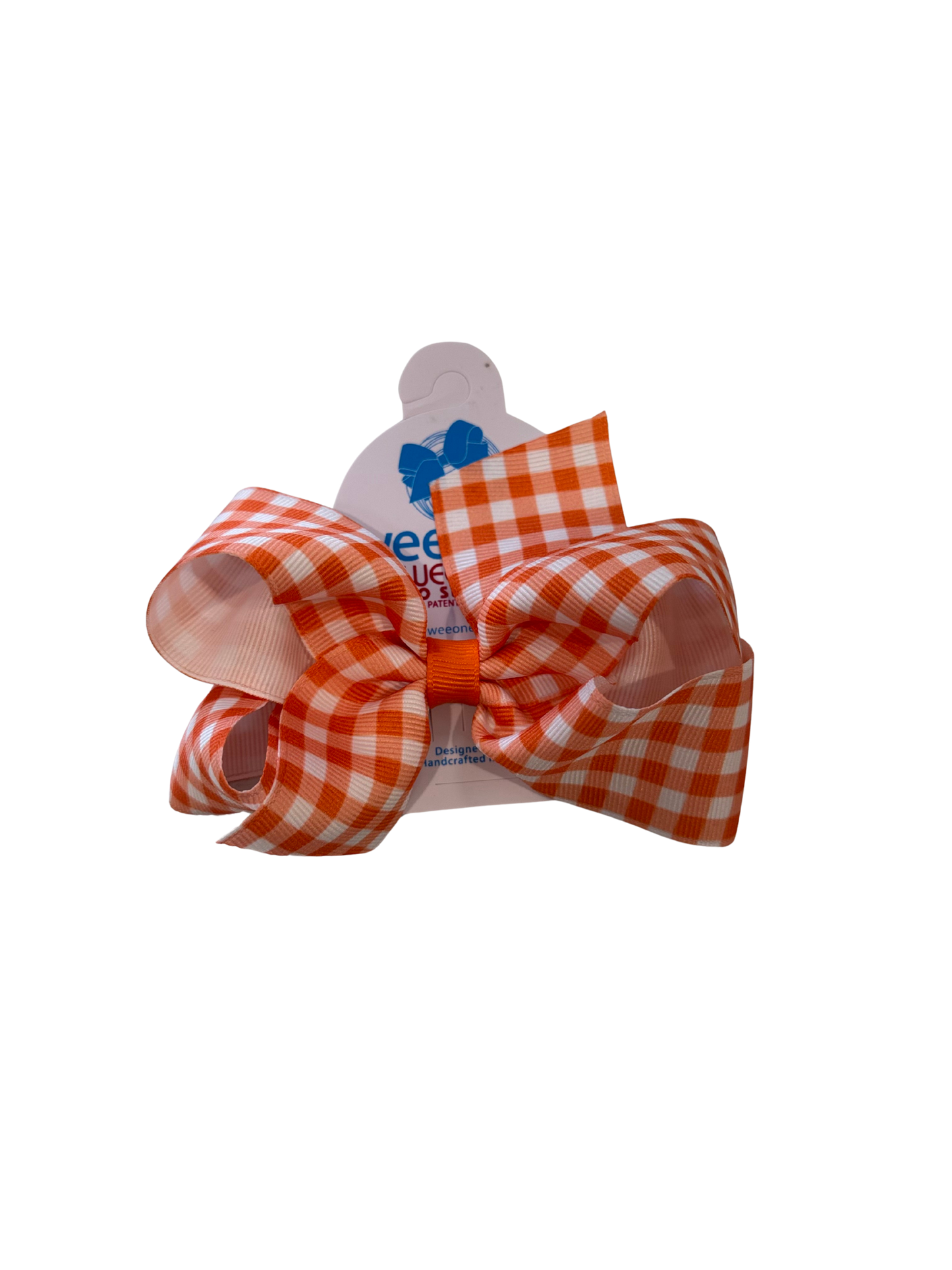 Medium Gingham Orange Bow