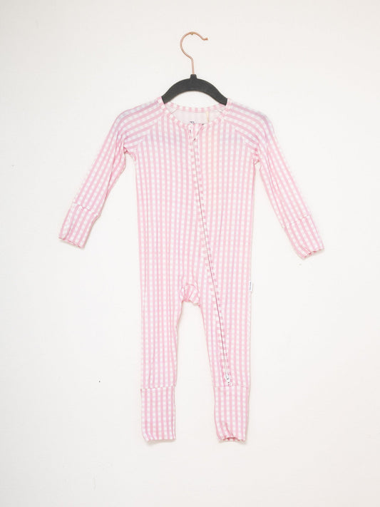 Sleep Romper | Pink Gingham