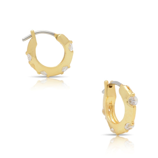 Hoop Earrings with Cz | Gold