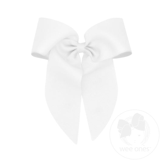 Small Grosgrain Bowtie with Tails | White