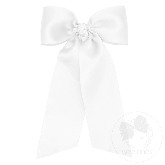 KING FRENCH SATIN BOWTIE WITH KNOT WRAP + STREAMER TAILS || CREAM