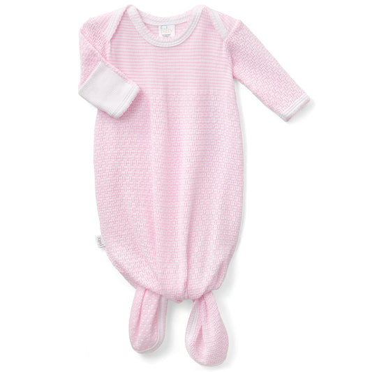 Knit Knotted Overlap Shoulder Gown | Pink