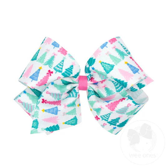 KING CHRISTMAS PRINT BOW || TREES
