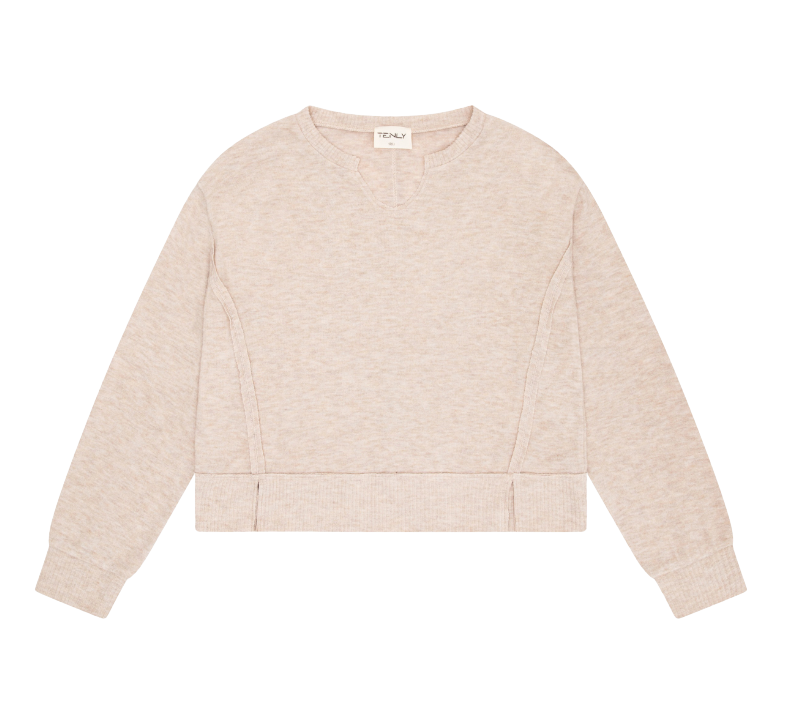 Hacci Jersey Cropped Tunic - Latte