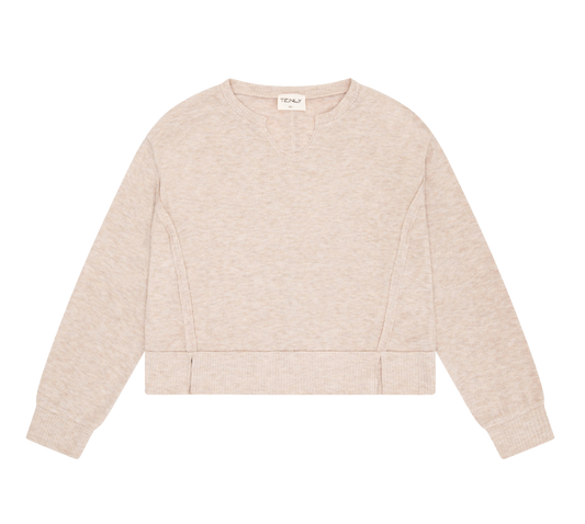 Hacci Jersey Cropped Tunic - Latte