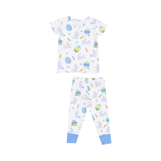 SS Loungewear Set | Easter Bunnies Blue