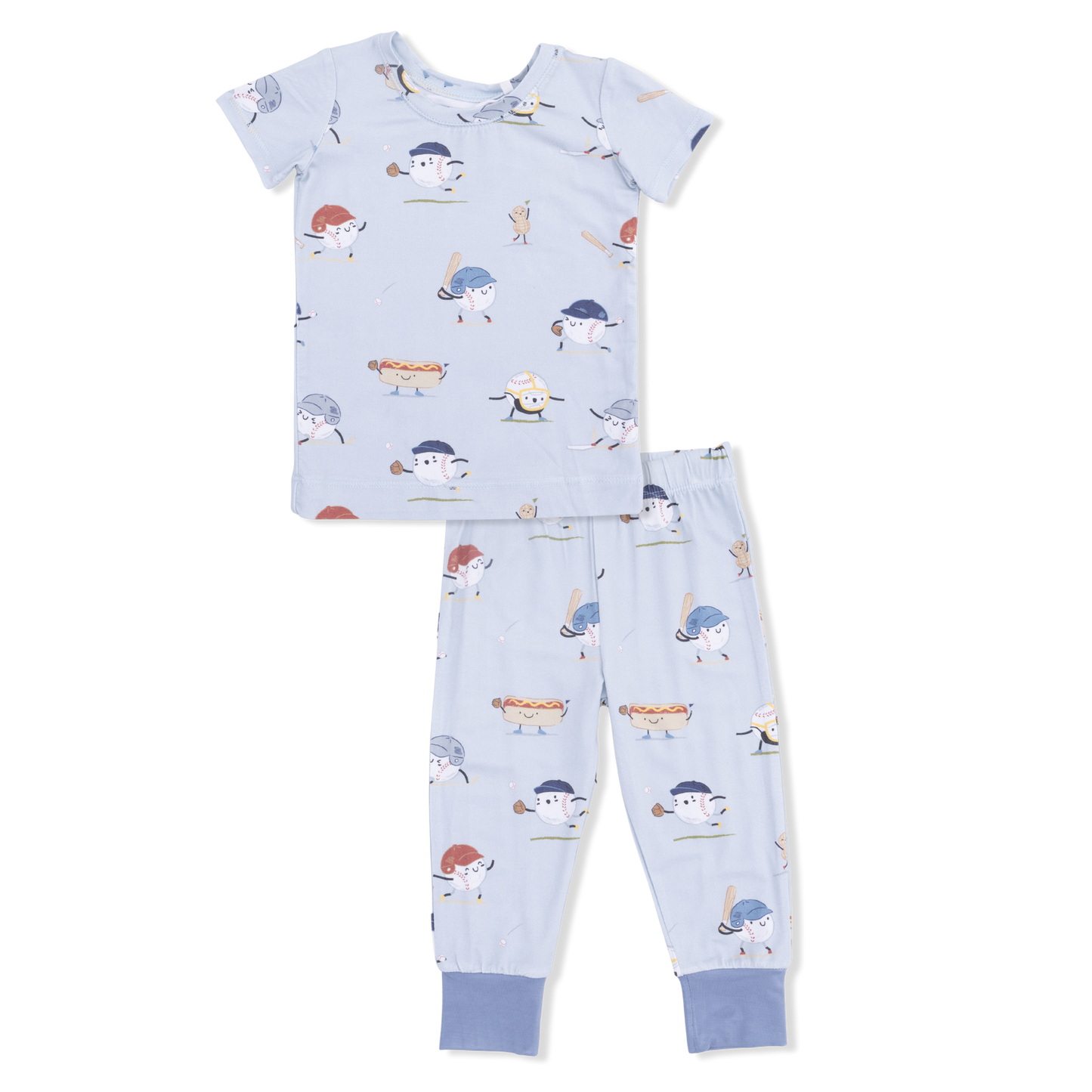 Short Sleeve Loungewear Set | Baseballs Playing Baseball
