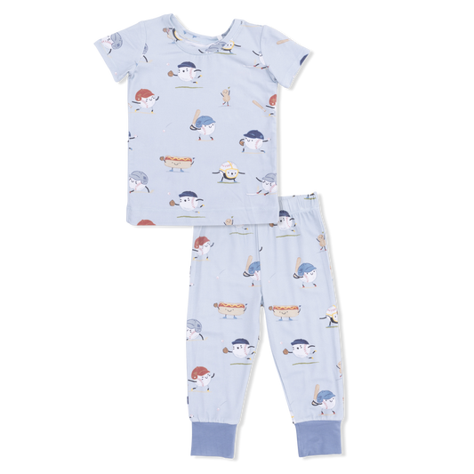 Short Sleeve Loungewear Set | Baseballs Playing Baseball