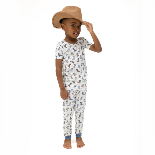Short Sleeve Loungewear Set | Cowboy Boots