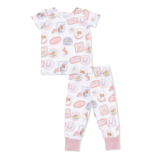 Short Sleeve Loungewear Set | Rodeo Patches Pink