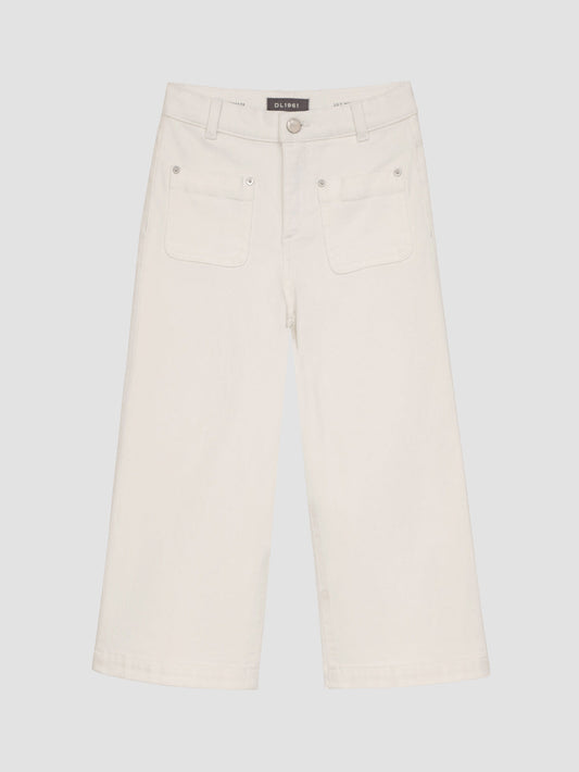 Girls Lily Wide Leg Jean | White Tide