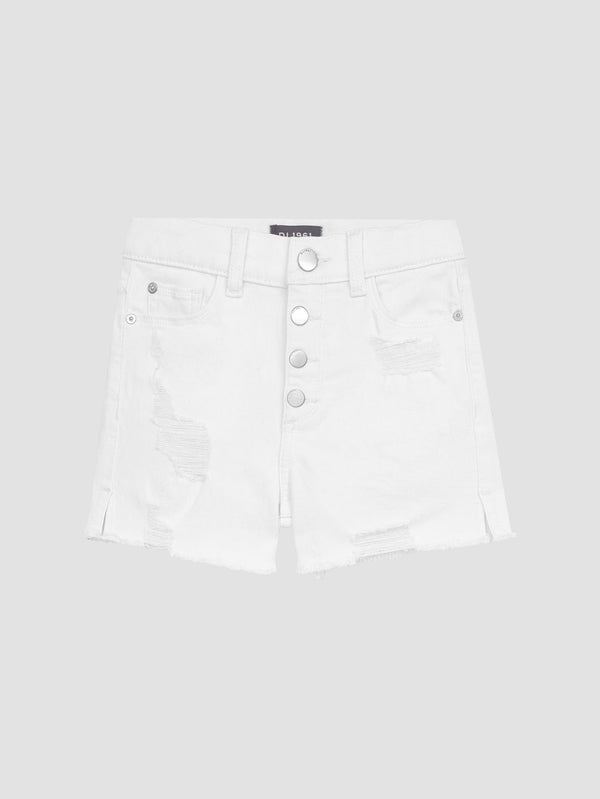 Lucy Short High Rise - White Distressed