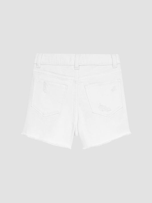 Lucy Short High Rise - White Distressed
