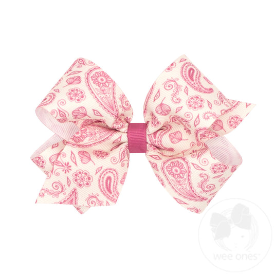 Medium Western Print Bow | Pink