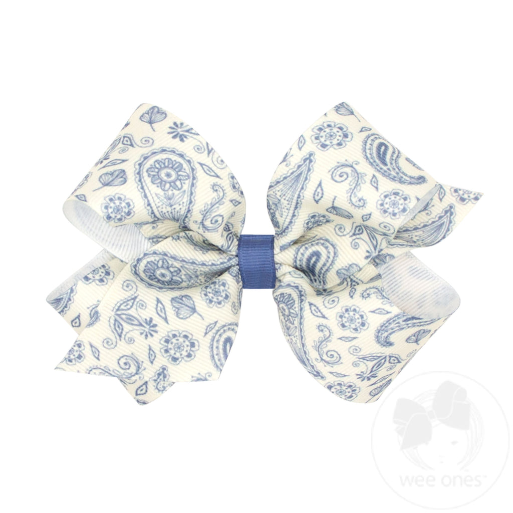 Medium Western Print Bow | Blue
