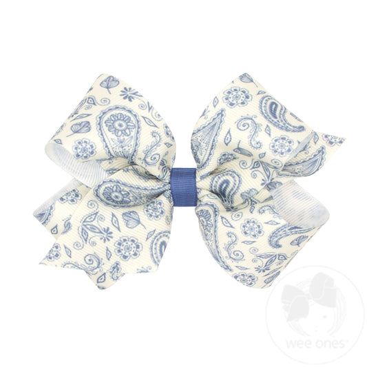 Medium Western Print Bow | Blue