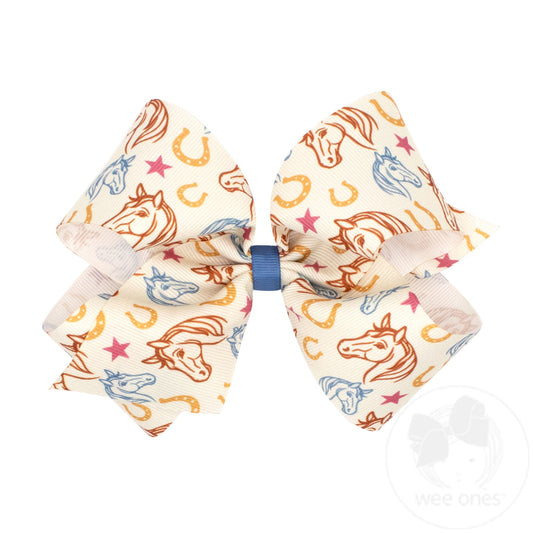 King Lucky Horse Print Bow