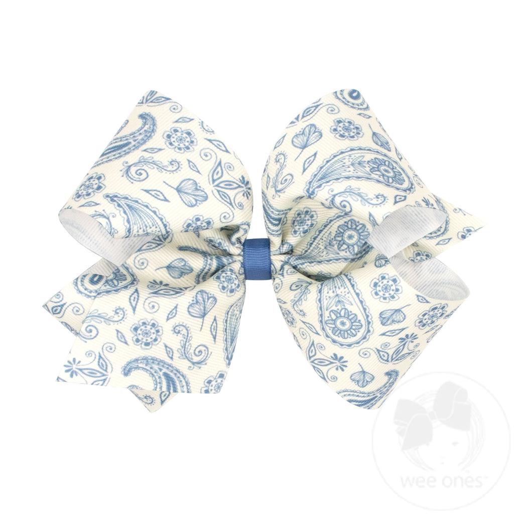 King Western Print Bow | Blue